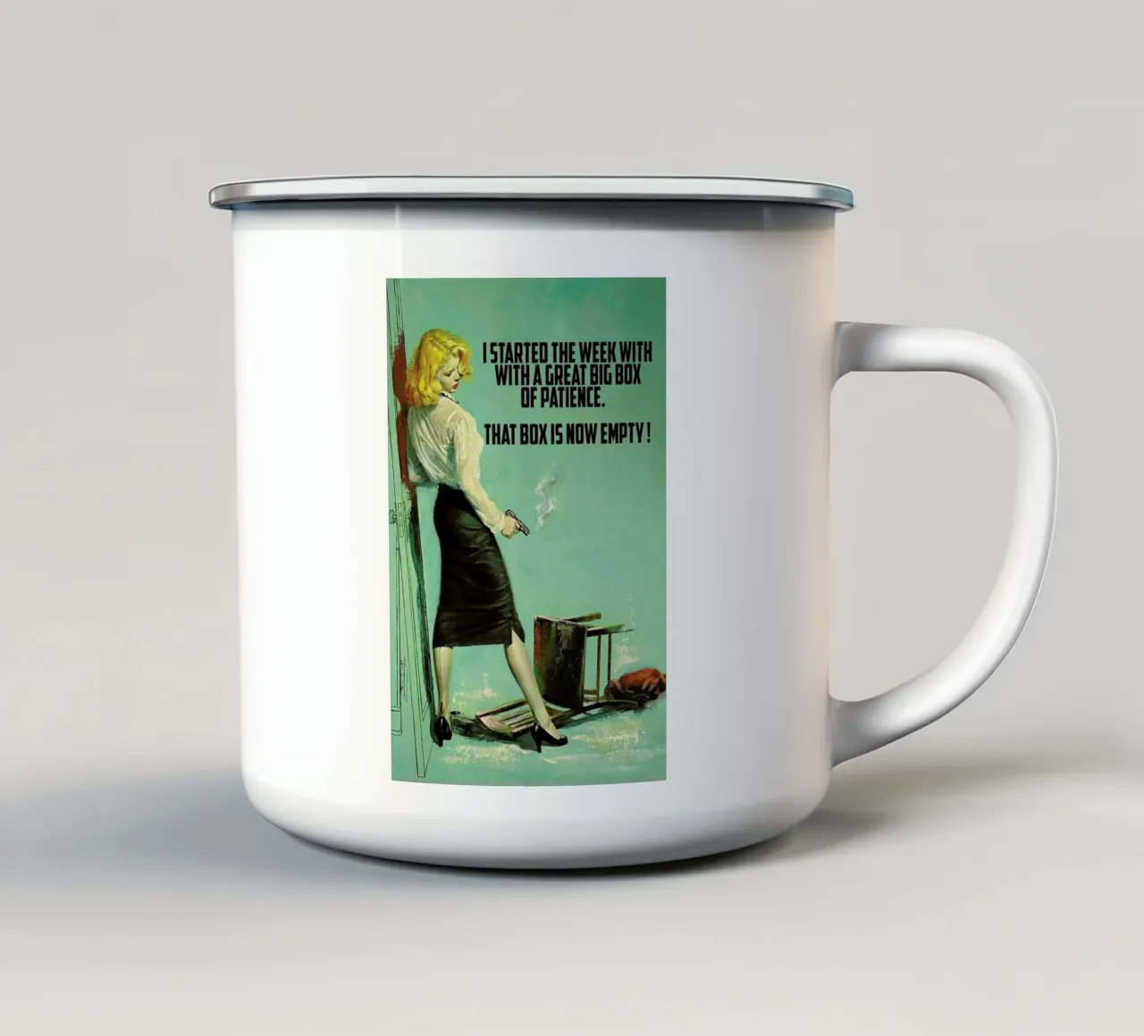 I Started The Week With tazza in smalto da Gallery Print and Art Limited