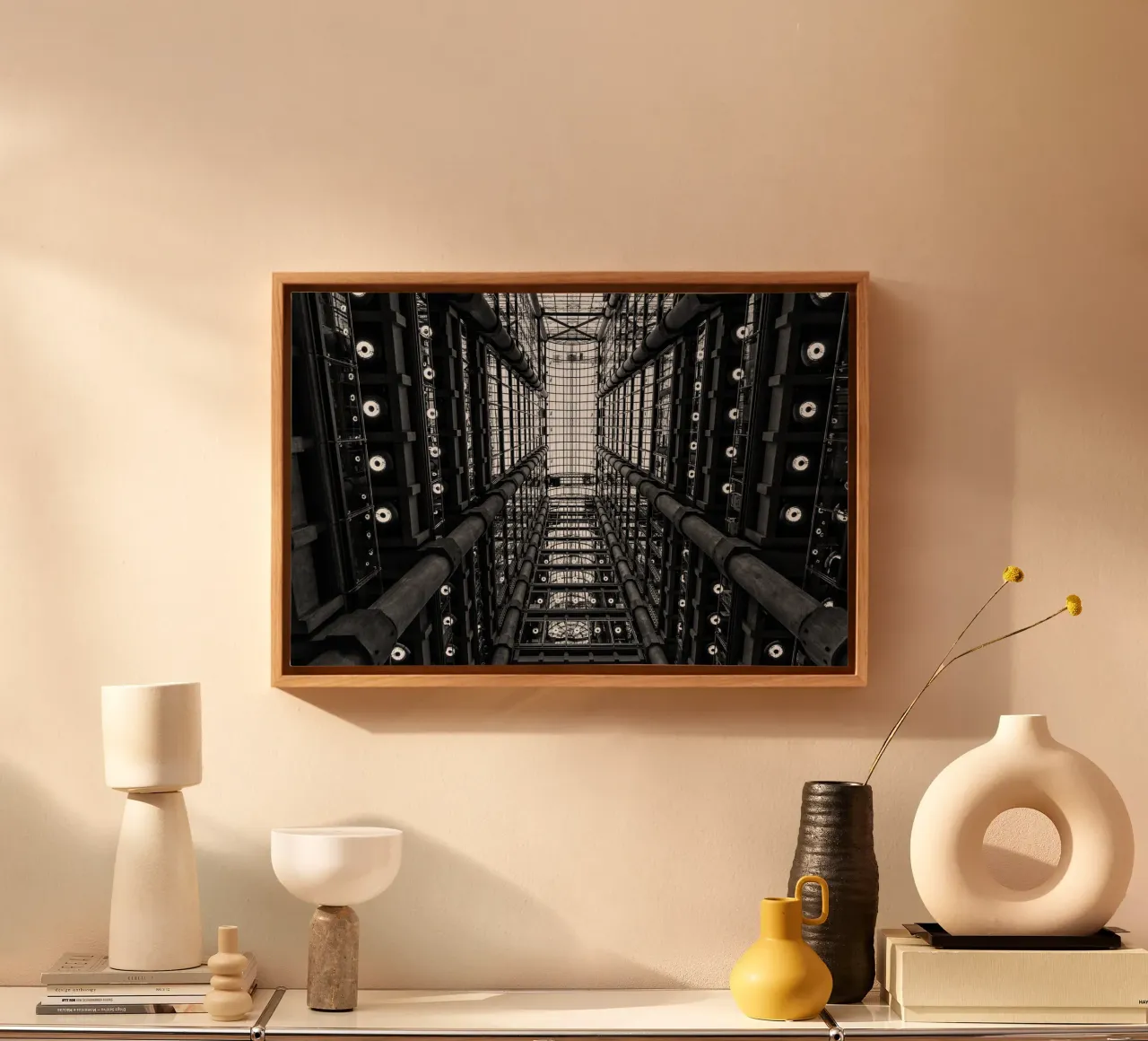 Architecture of Escape canvas with Floater frame by PhotoVibe Decor