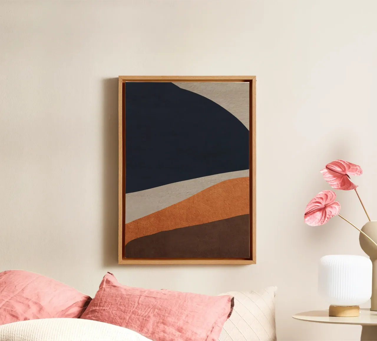 abstract art shapes 2 canvas met Baklijst van vintageshop