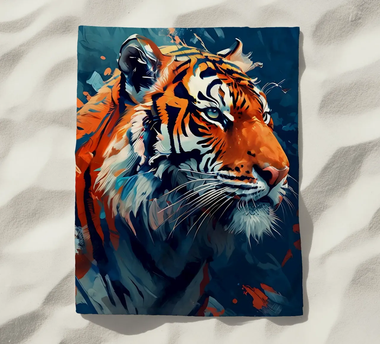 Tiger_Style_F_1 beach towel by Tierisch bunt by LK