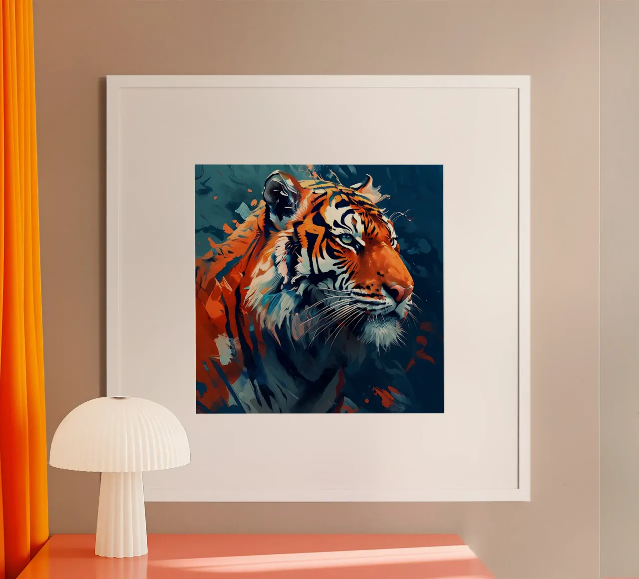 Stile_tigre_F_1 poster con telaio in alluminio da Tierisch bunt by LK