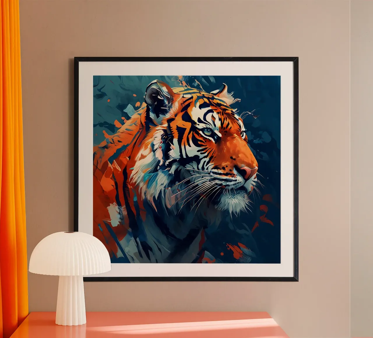 Stile_tigre_F_1 poster con telaio in alluminio da Tierisch bunt by LK