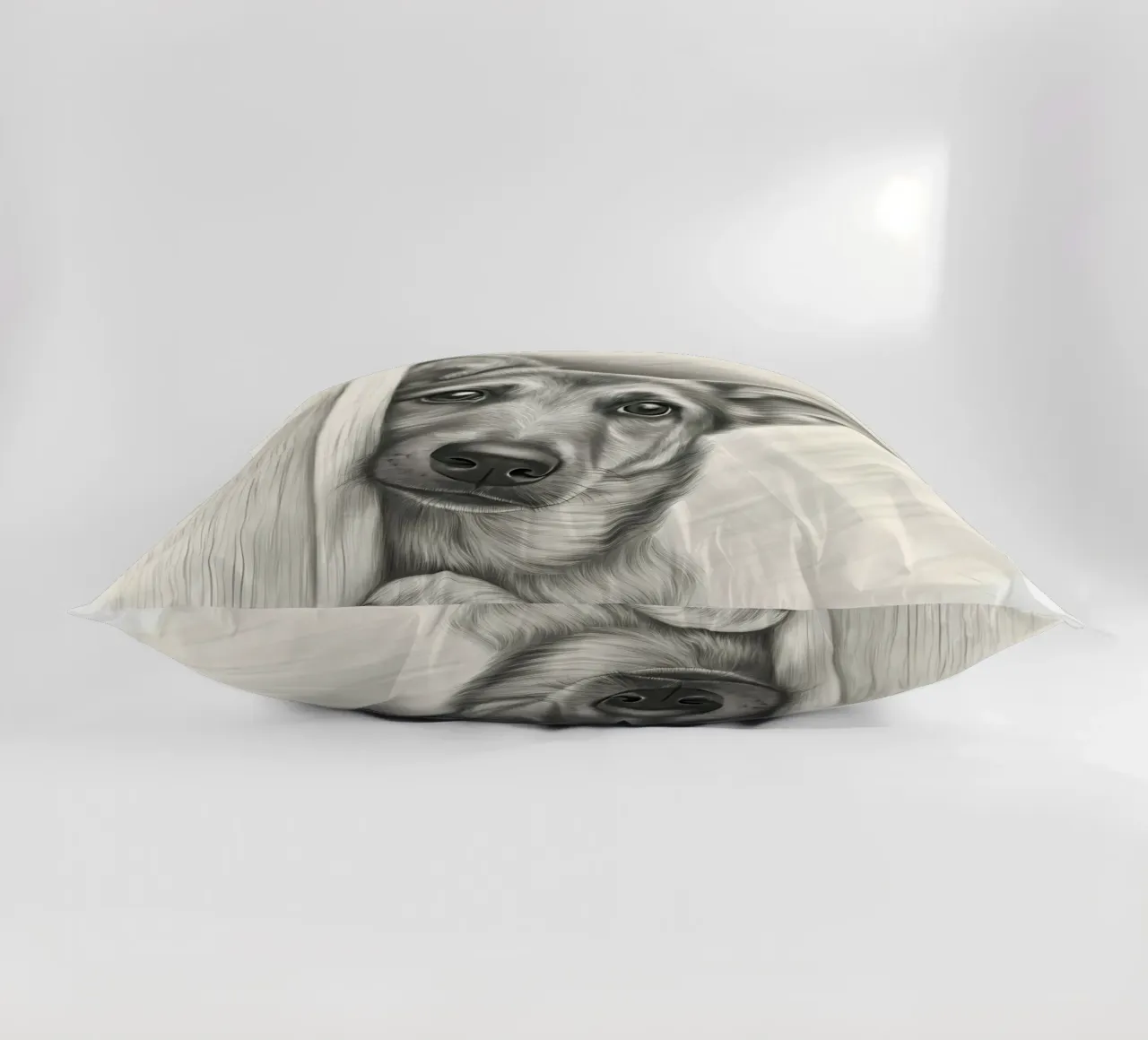 Curious German Shepherd Peeking Sketch Art decorative cushion by flufftee
