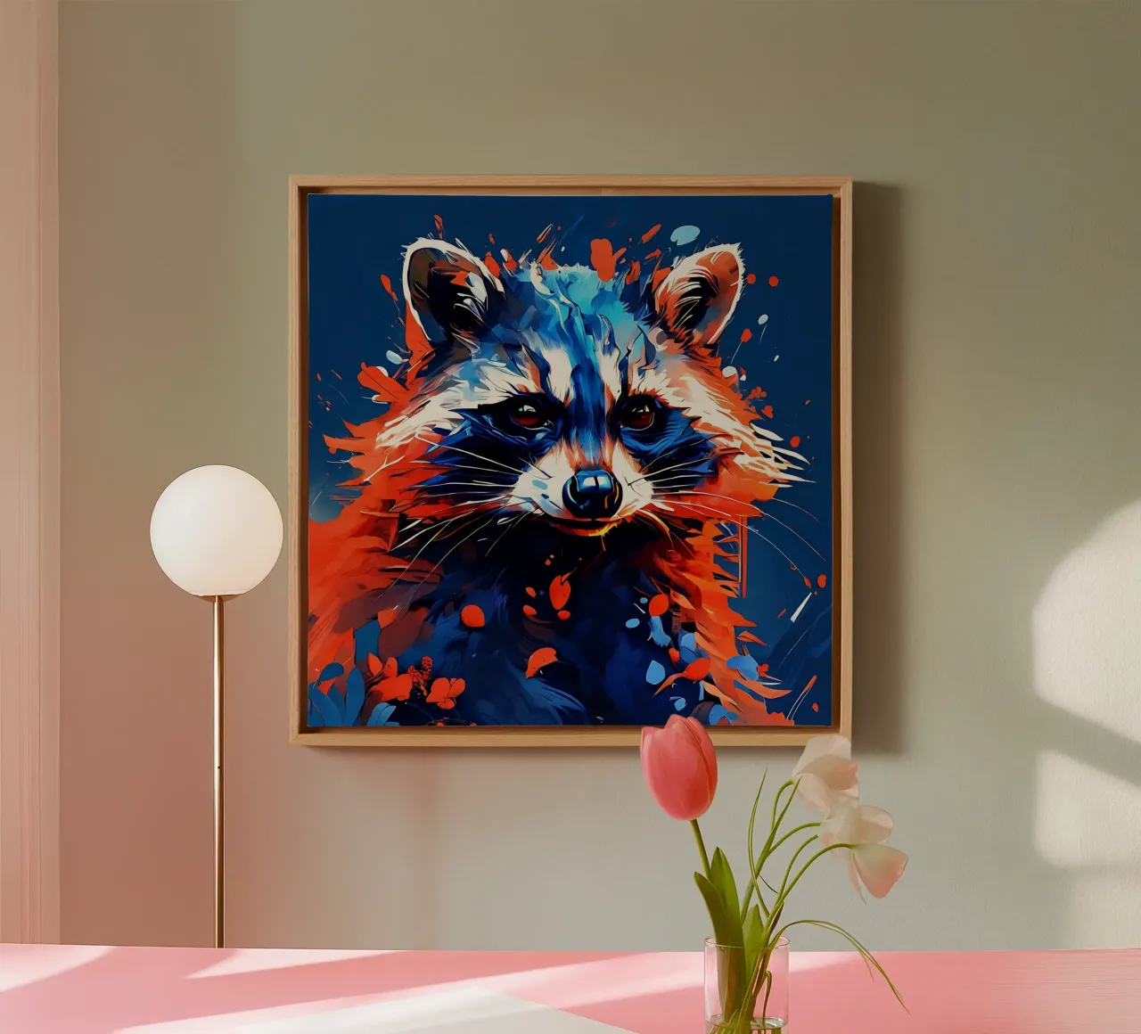 Wasbeer_Stijl_F_1 canvas van Tierisch bunt by LK