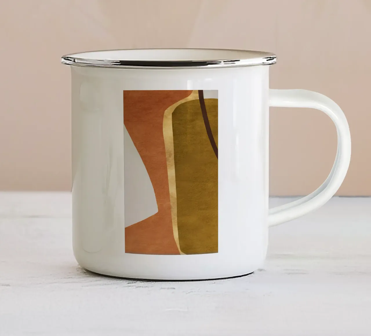 abstract art shapes 5 tazza in smalto da vintageshop