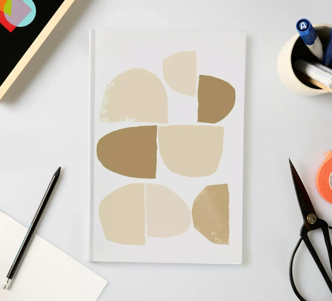Minimalist Collage Neutral notitieboek van IRIS LEHNHARDT FINE ART