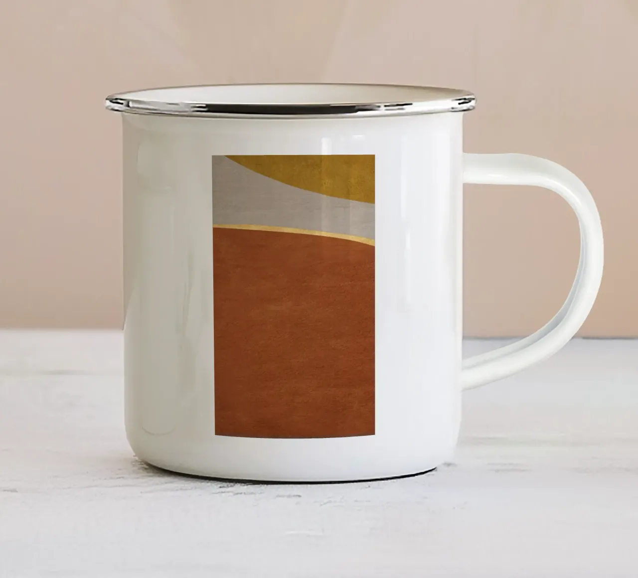 abstract art shapes 7 tazza in smalto da vintageshop