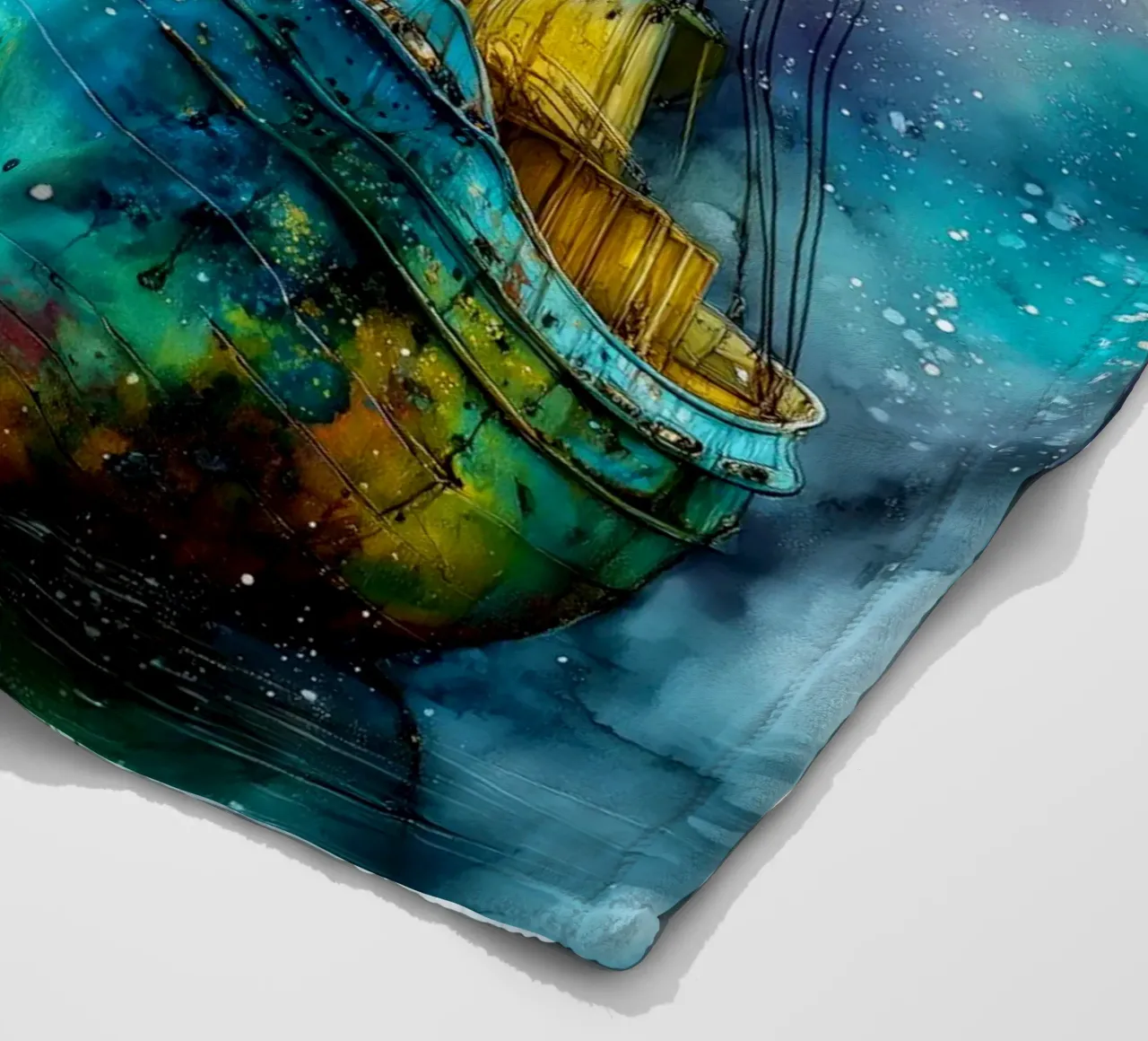 Vissersboot fleecedeken van Justyna Jaszke JBJart