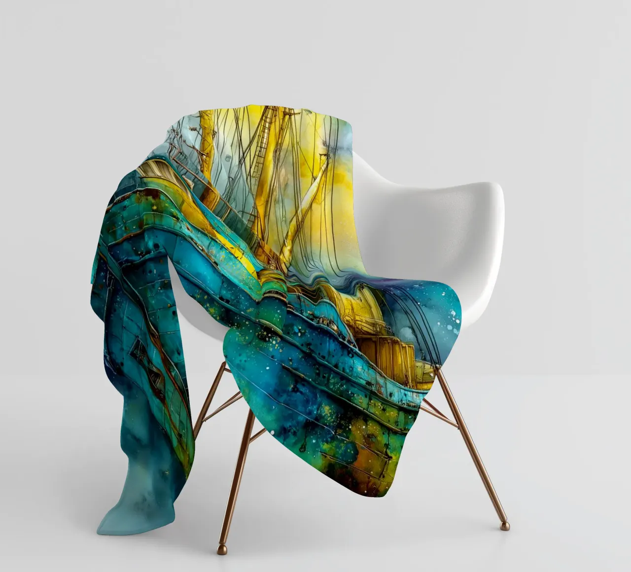 Fischerboot Fleecedecke von Justyna Jaszke JBJart