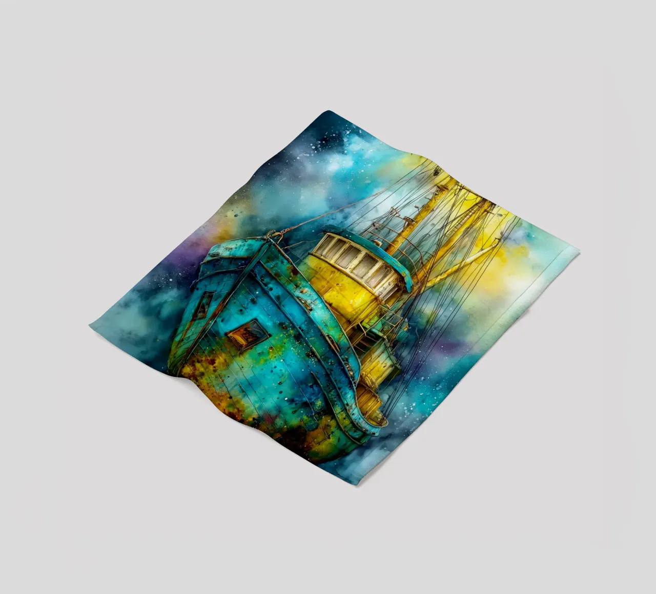 Fischerboot Fleecedecke von Justyna Jaszke JBJart