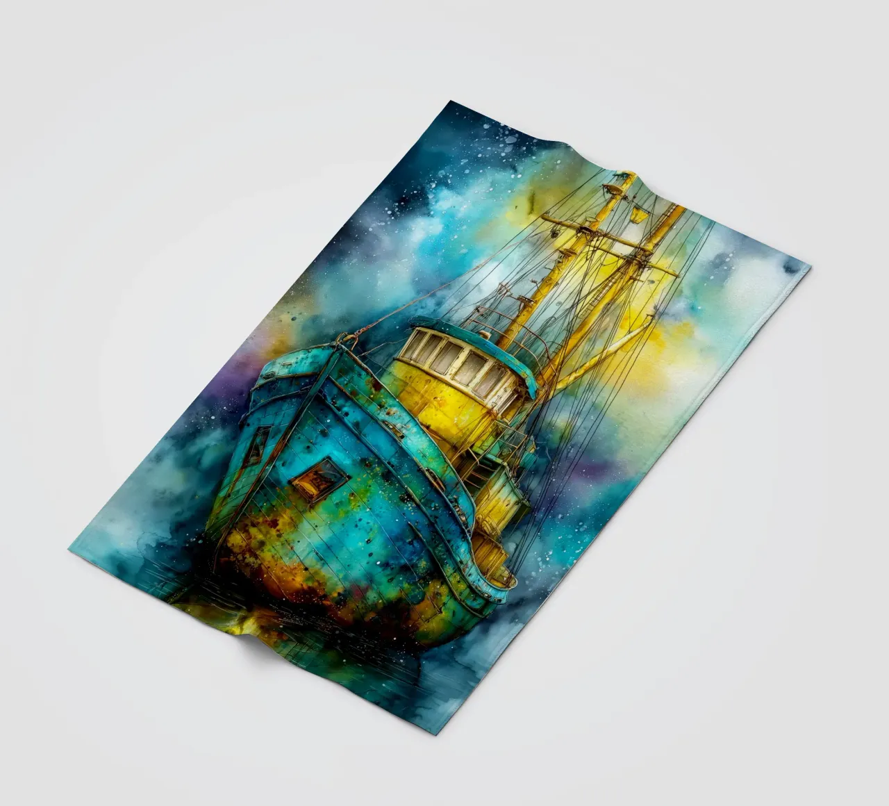 Vissersboot fleecedeken van Justyna Jaszke JBJart