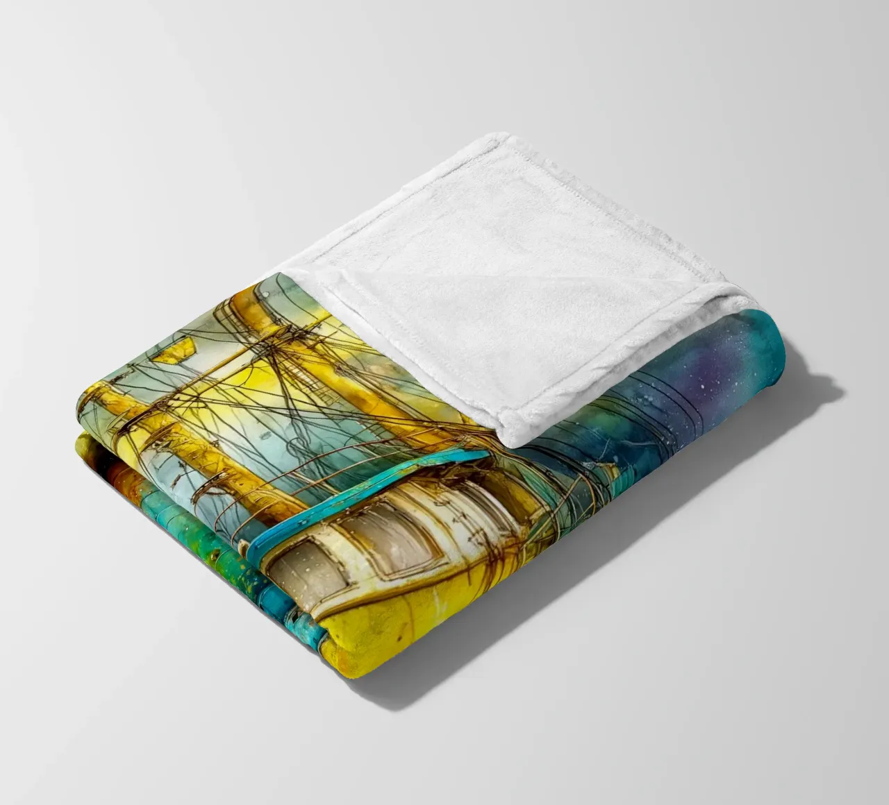 Vissersboot fleecedeken van Justyna Jaszke JBJart