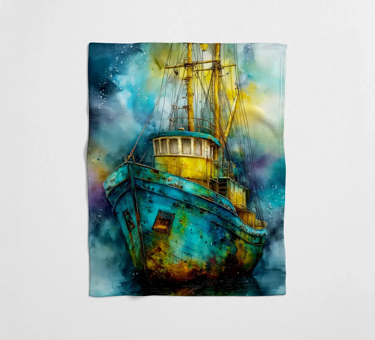 Fischerboot Fleecedecke von Justyna Jaszke JBJart