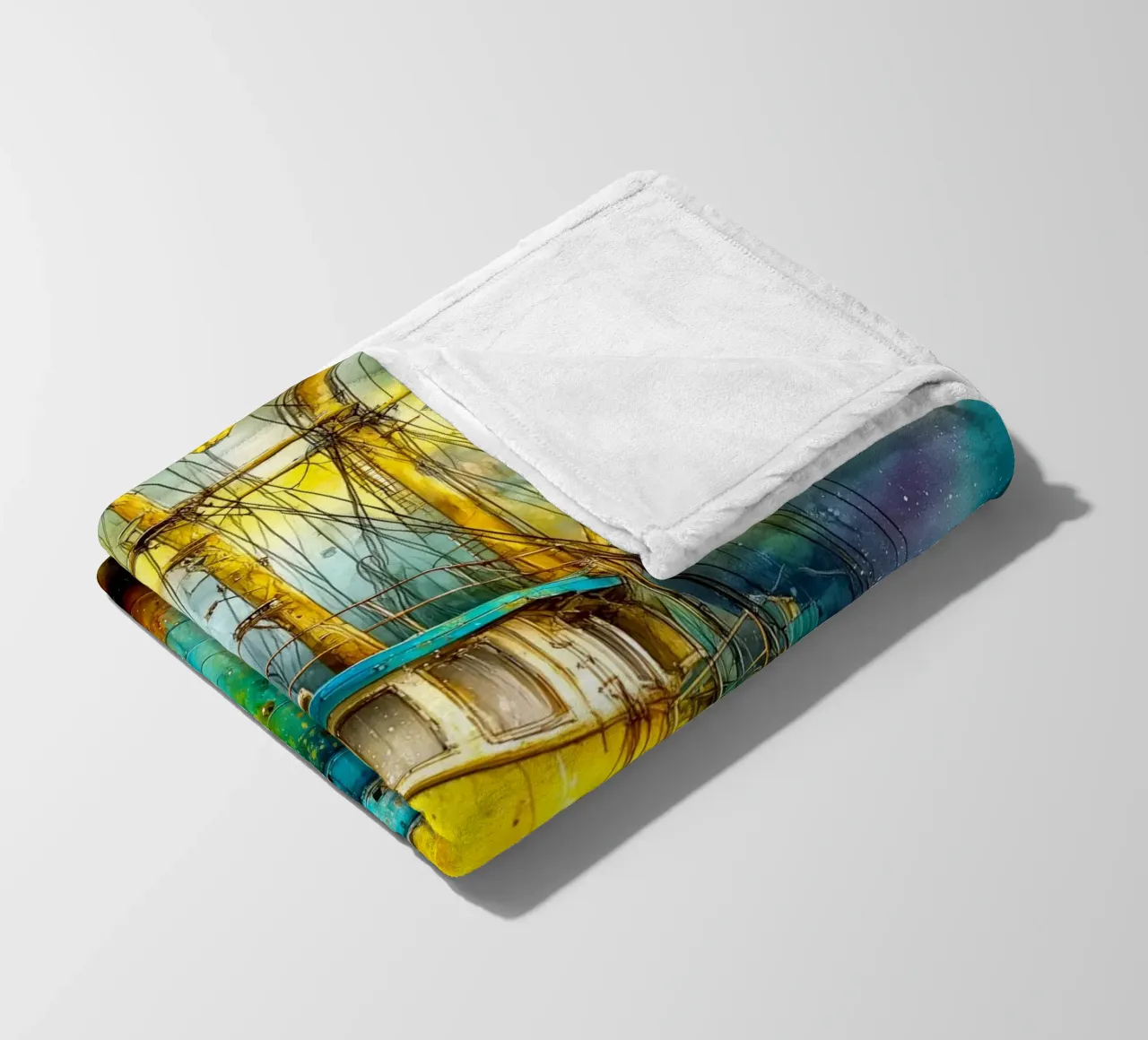 Vissersboot fleecedeken van Justyna Jaszke JBJart