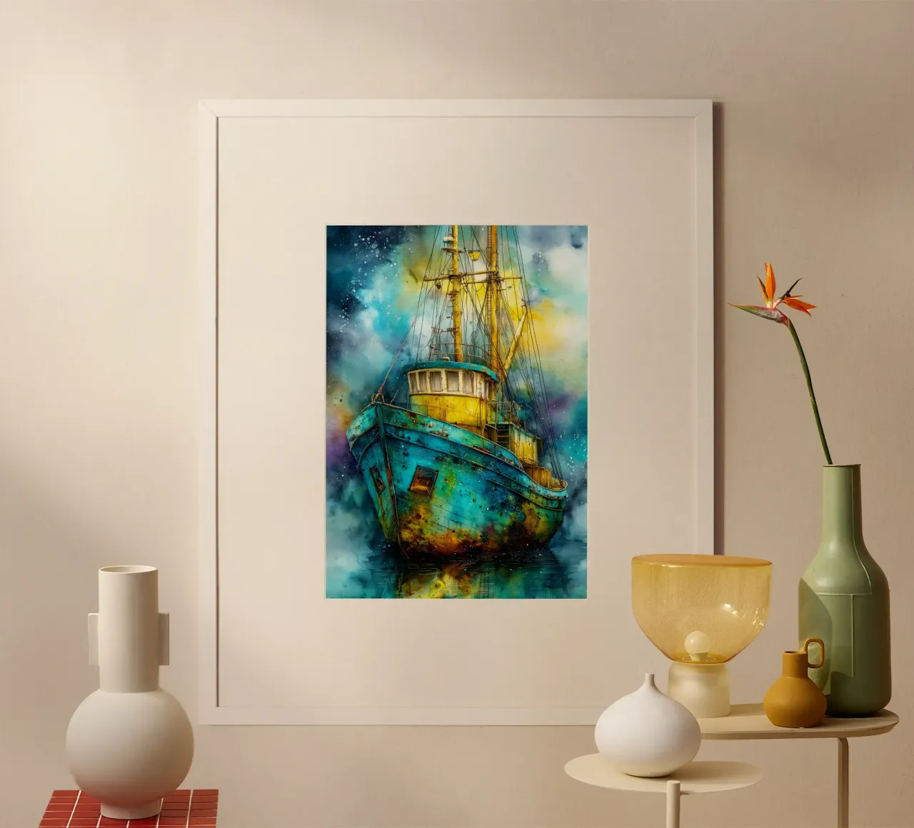 Fischerboot Poster von Justyna Jaszke JBJart