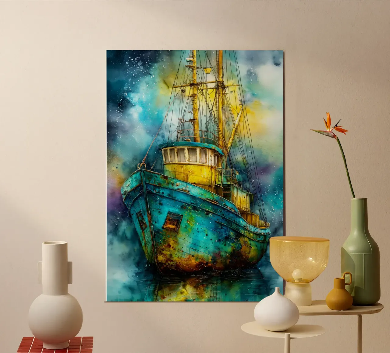 Fischerboot Poster von Justyna Jaszke JBJart