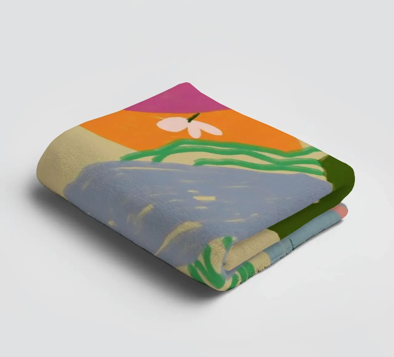 Woman With Vessel towel by Sandra Poliakov