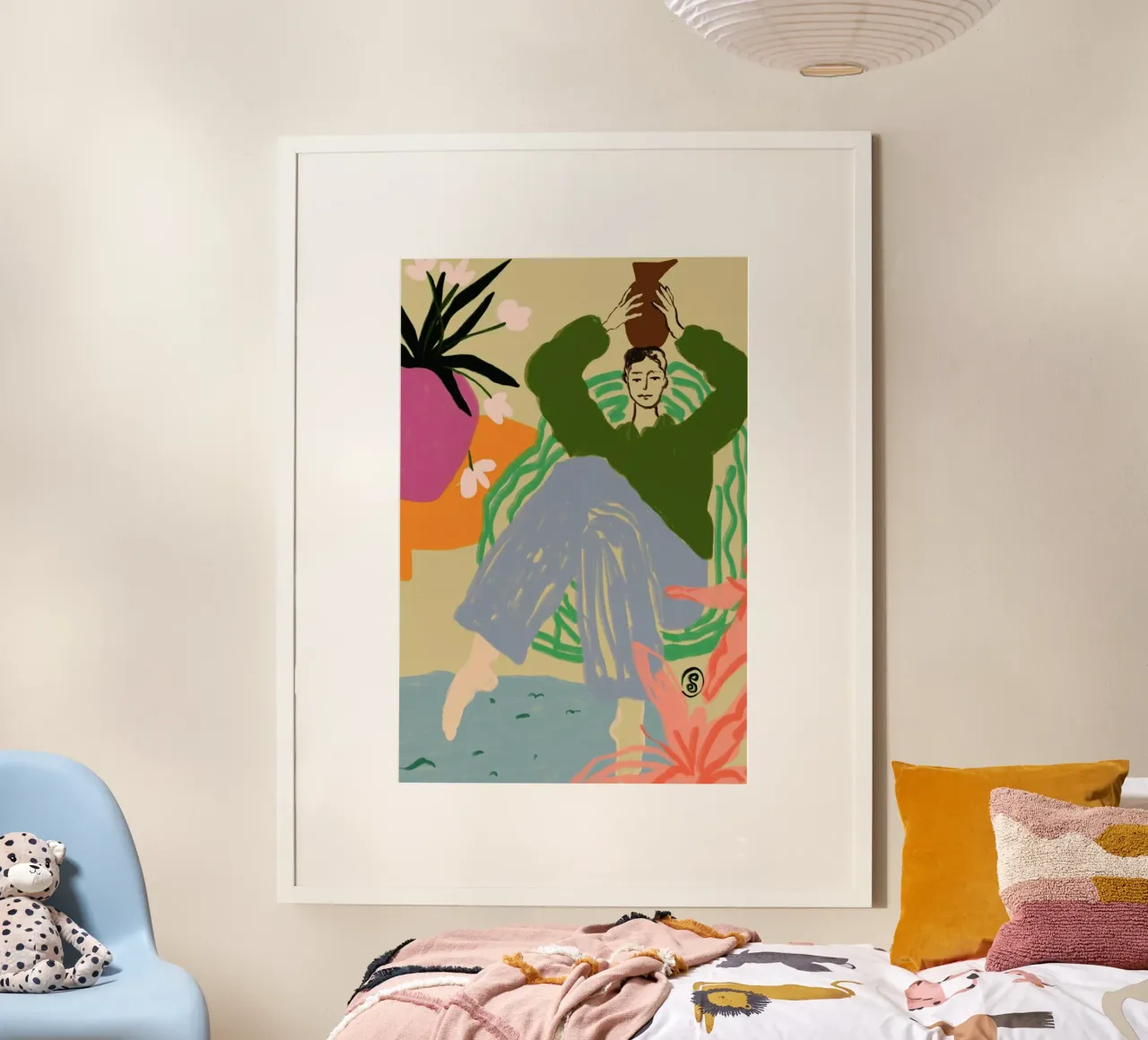 Woman With Vessel poster by Sandra Poliakov