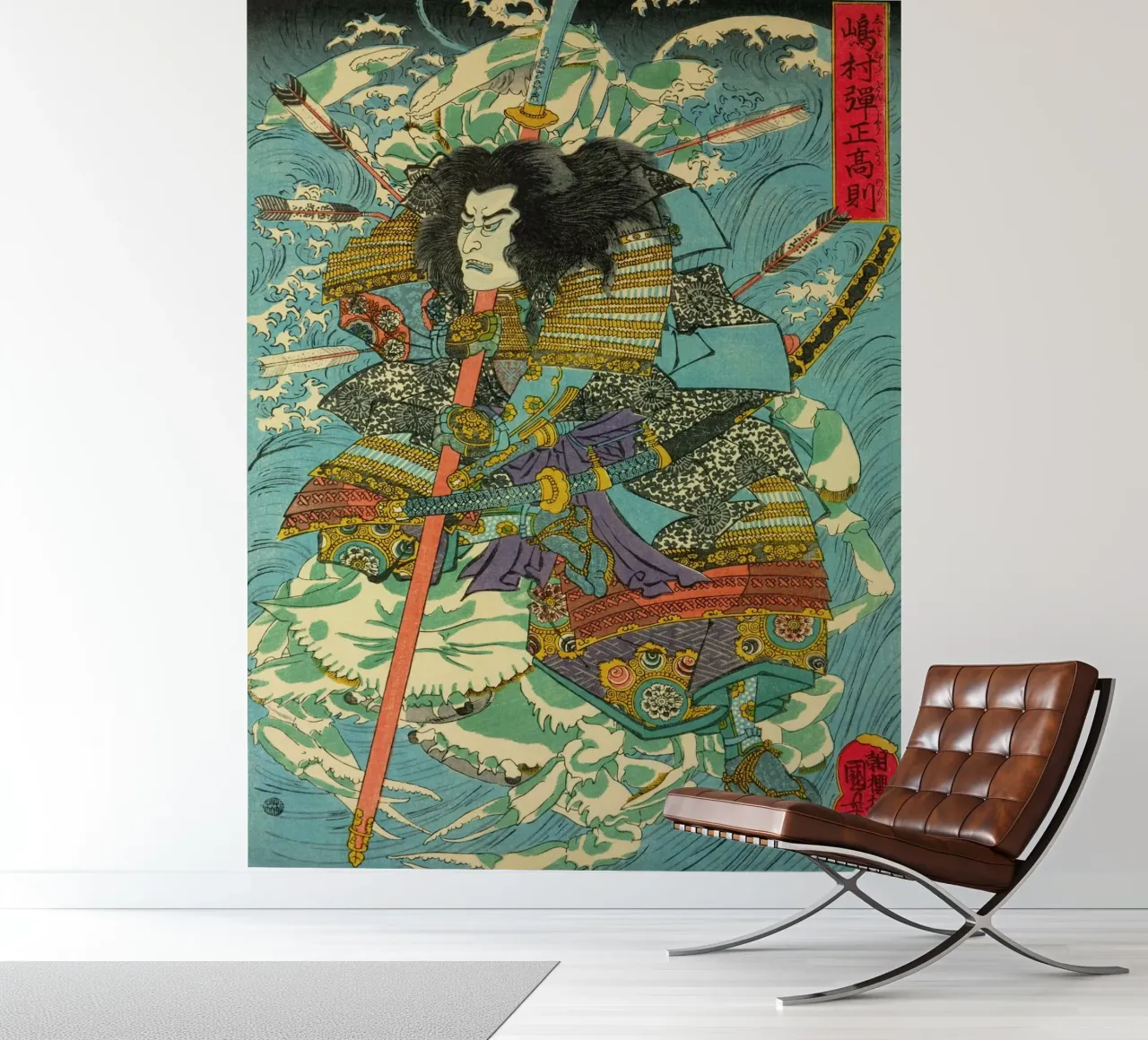 Samurai con esercito di granchi - Woodblock Ukiyo-e giapponese d'epoca carta da parati fotografica da Masterpieces Of Japanese Art