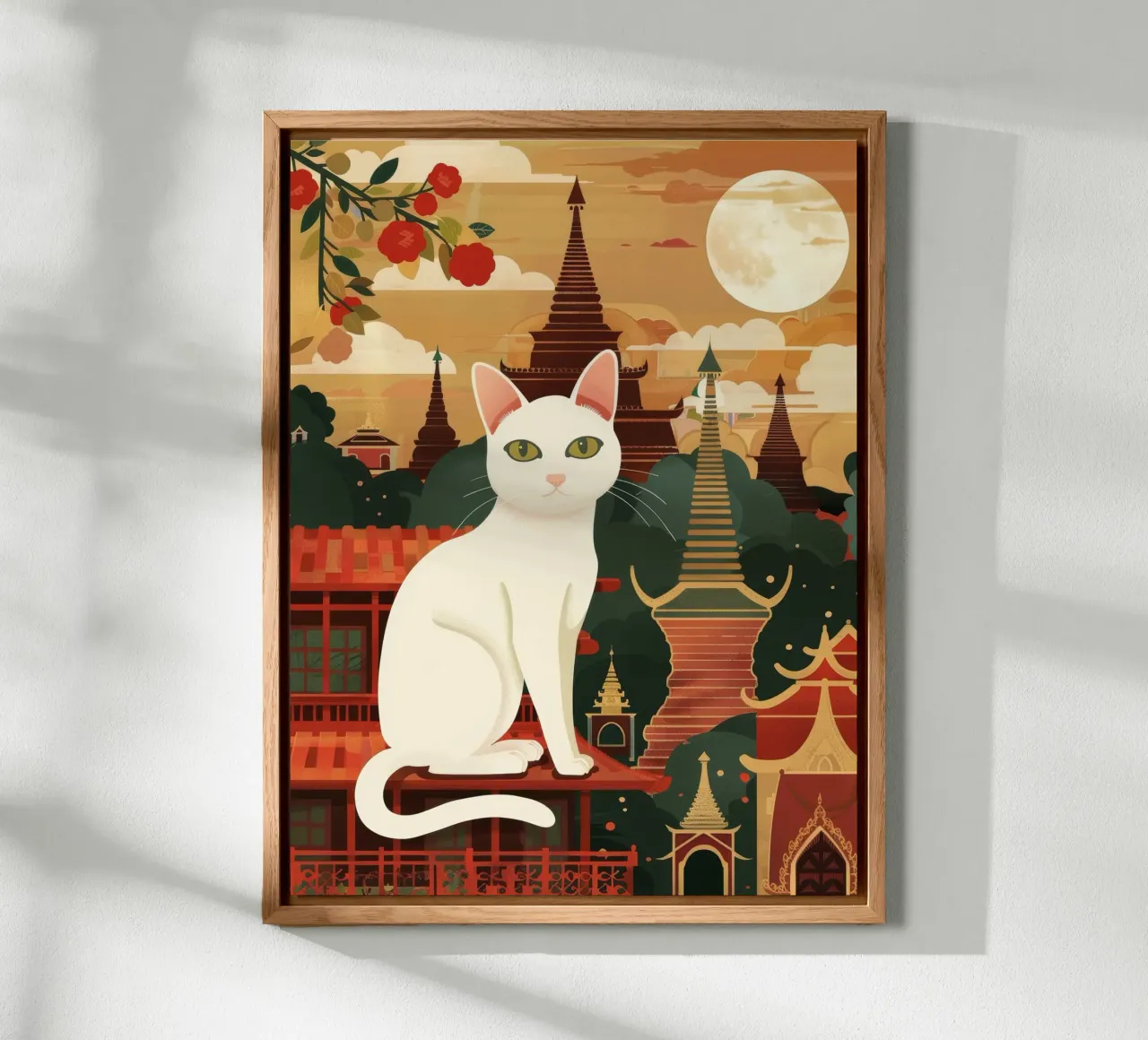 Lo sguardo tenero di un gatto birmano, che evoca calma e riflessione alluminio dibond da DesignDoodle