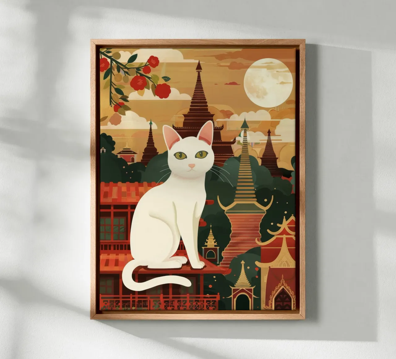 A Soft Gaze from a Burmese Cat, Evoking Calm and Reflection canvas by DesignDoodle