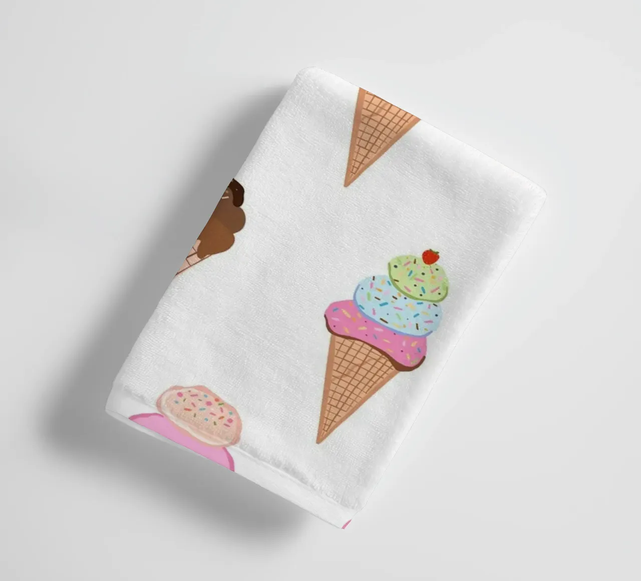 Handgezeichnetes leckeres Eis Handtuch von gulsengunel