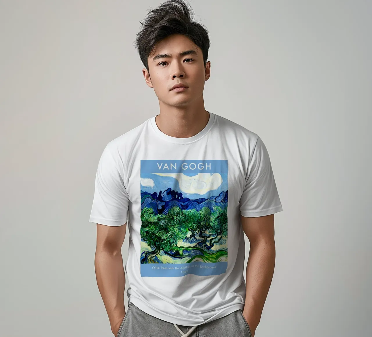 piantagione di ulivi con hils sullo sfondo t-shirt da Piper Shop Oke