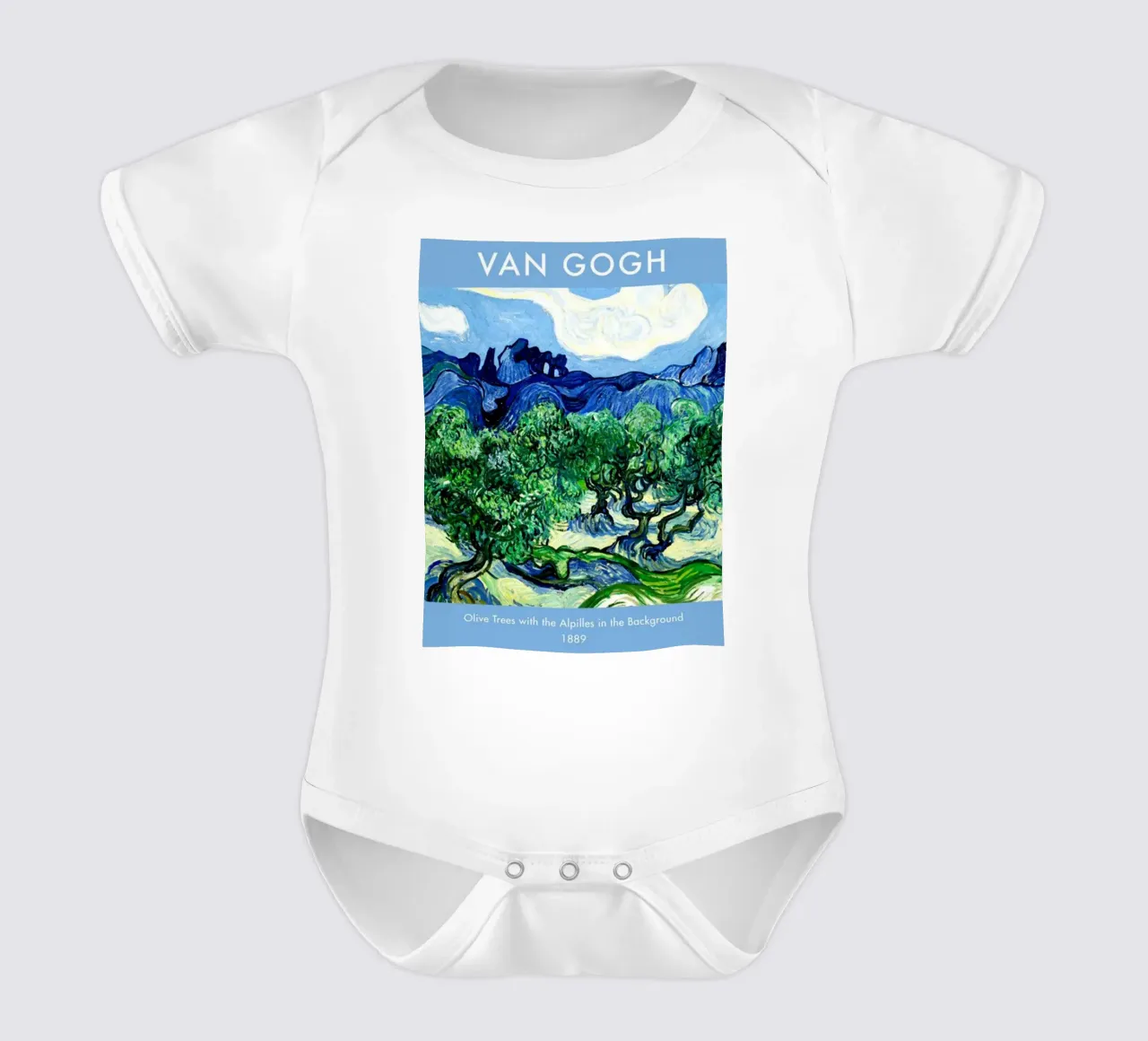piantagione di ulivi con hils sullo sfondo body neonato maniche corte da Piper Shop Oke