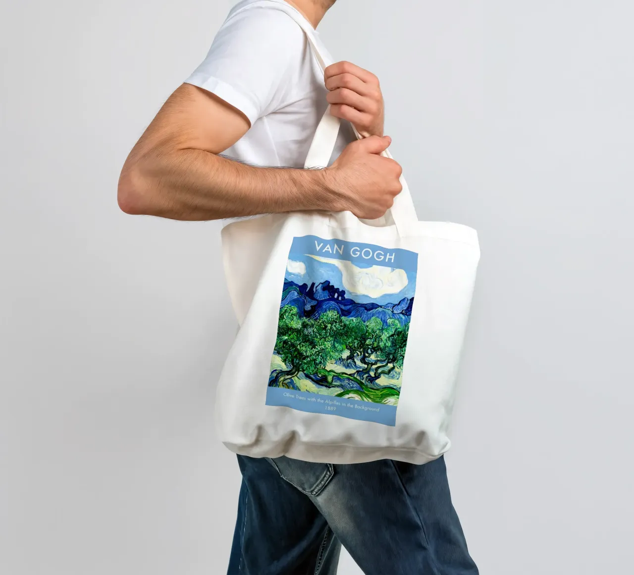 piantagione di ulivi con hils sullo sfondo borsa in juta da Piper Shop Oke