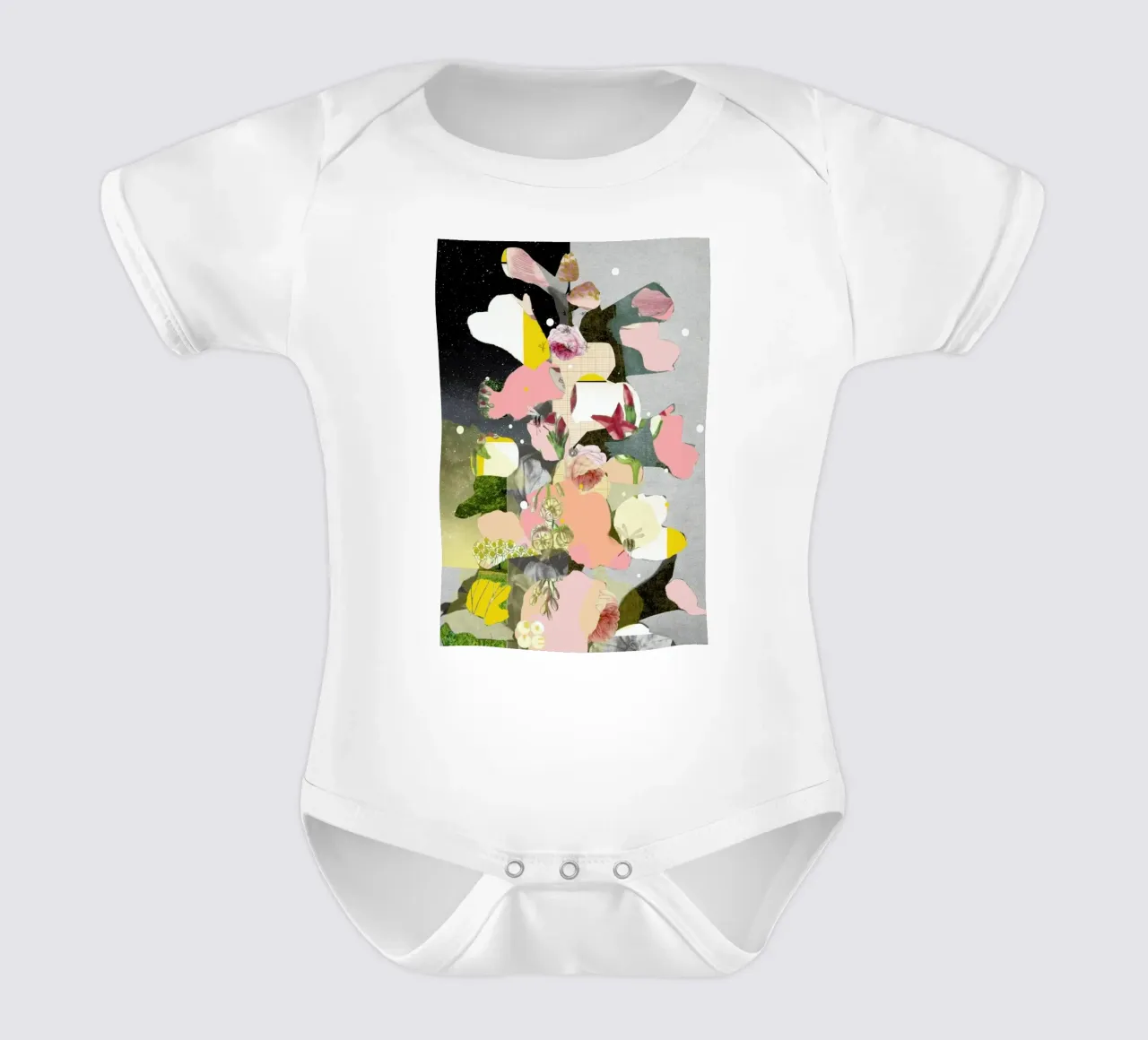 Flowers Still Life · Happy Abstraction 6a body neonato maniche corte da Marko Köppe