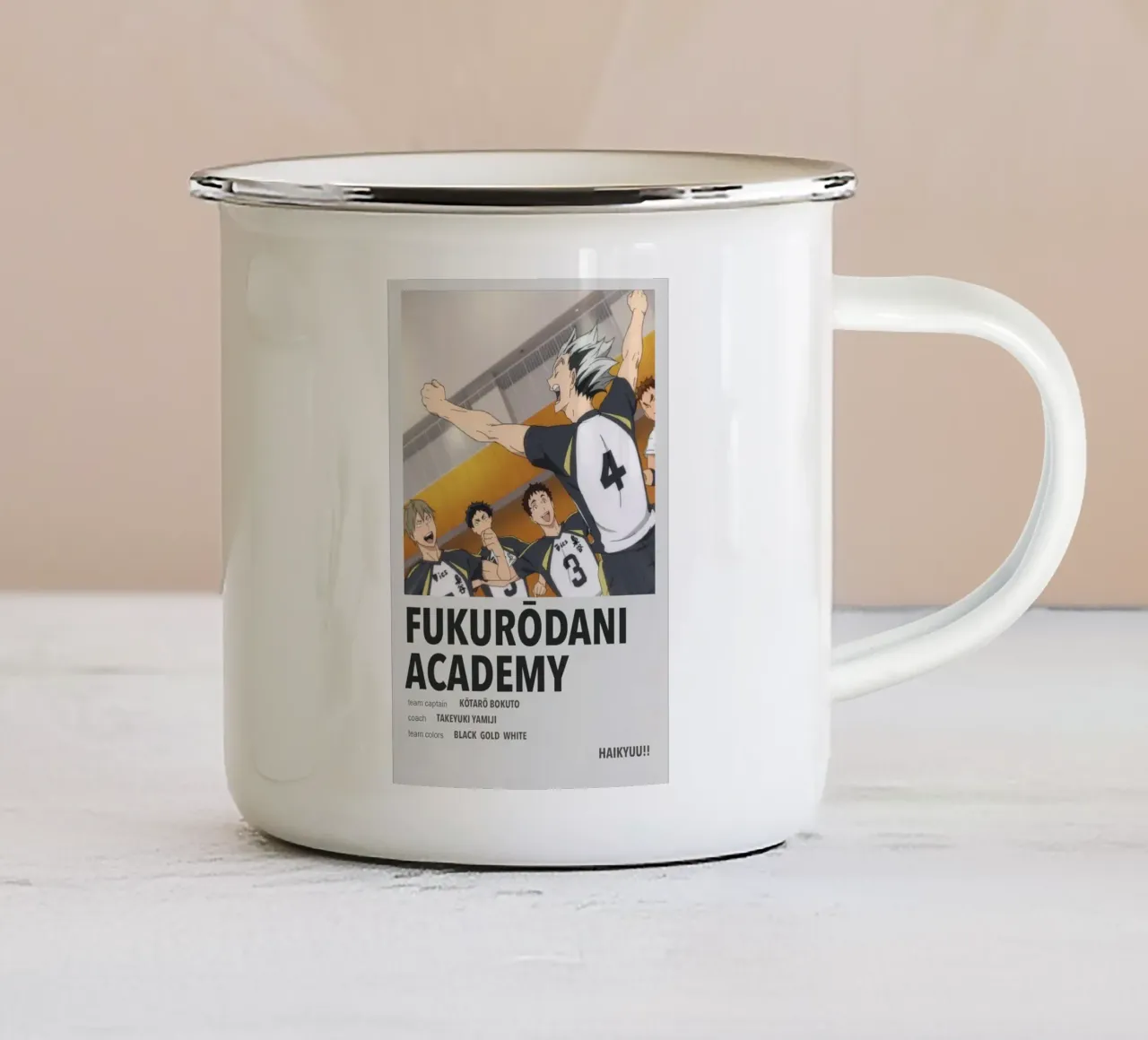 accademia fukurodani tazza in smalto da Green