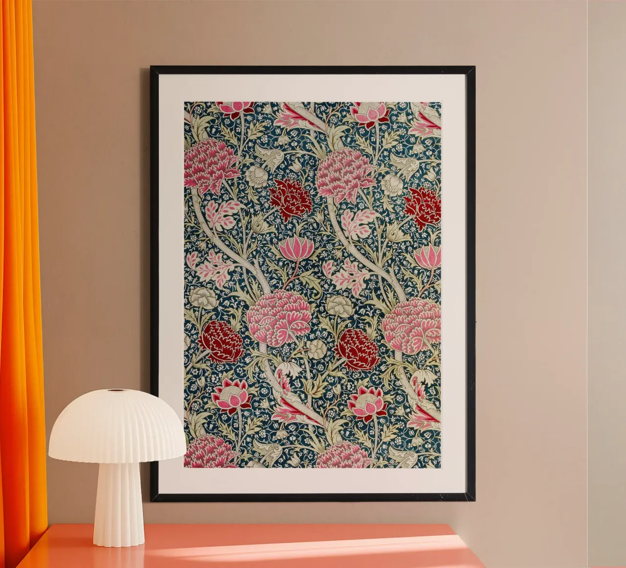 William Morris Cray Fiori Botanici Vintage poster con telaio in legno da Jam Poster