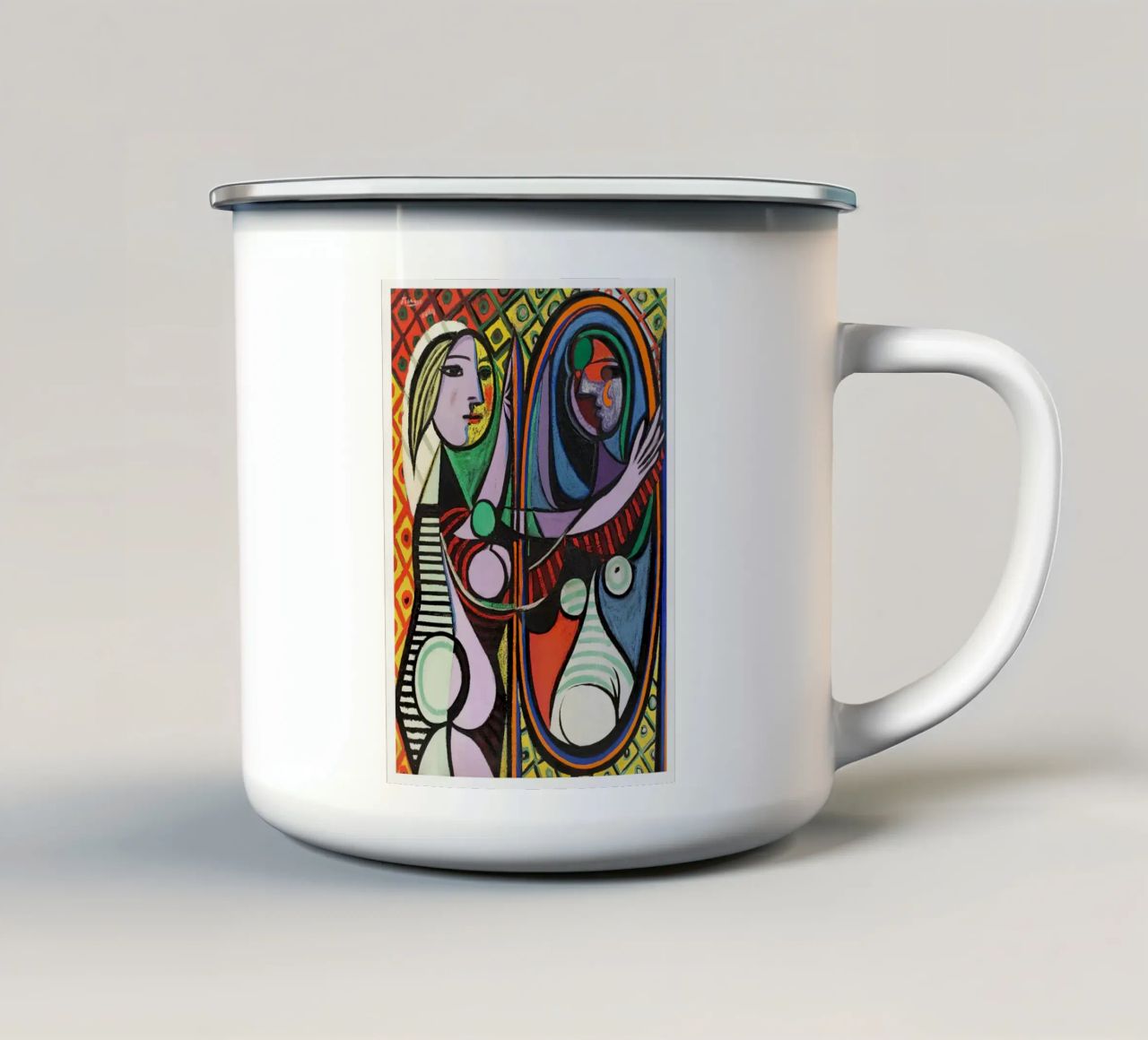 Pablo Picasso - Ragazza davanti allo specchio tazza in smalto da galang shop