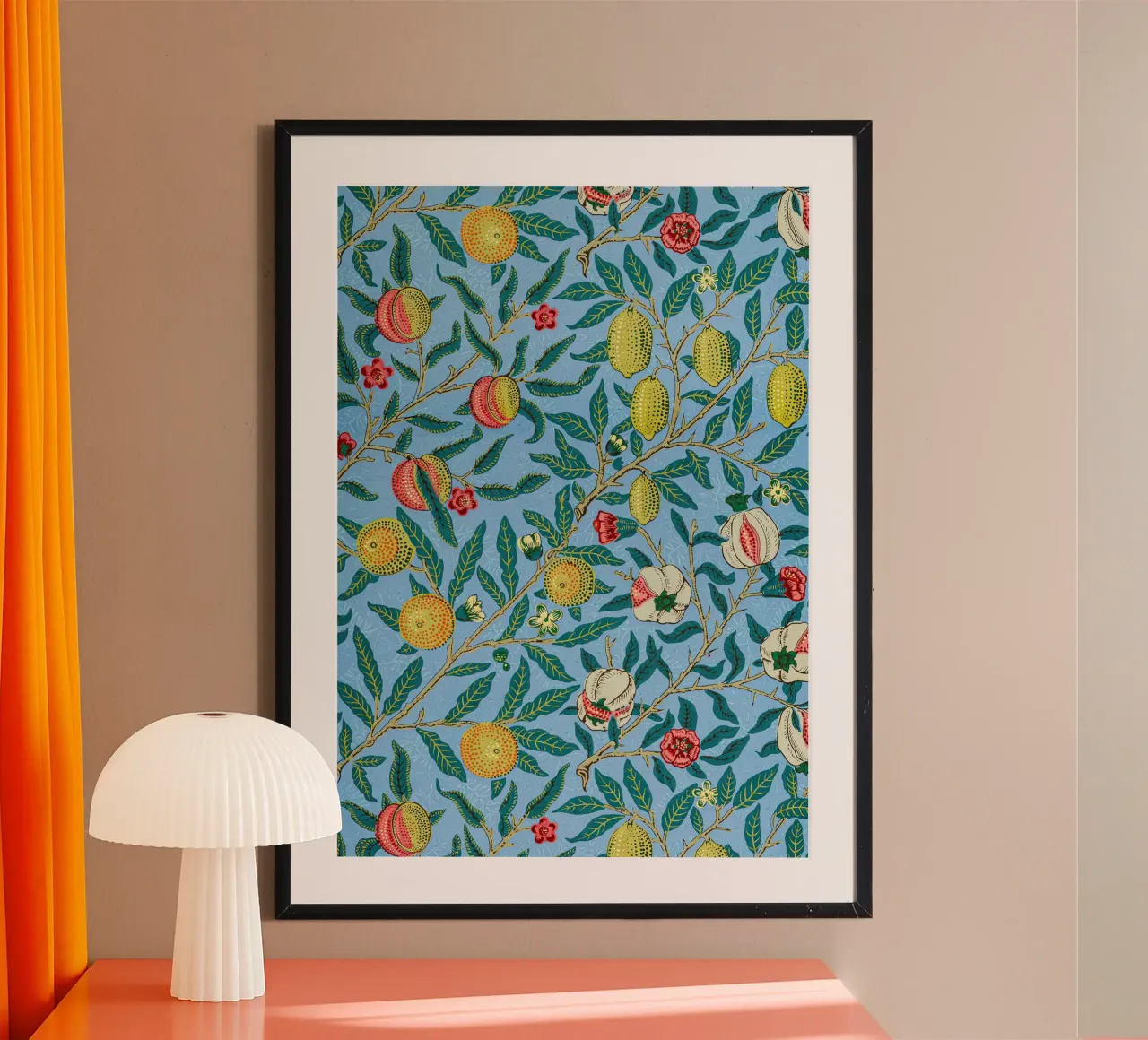William Morris Quattro frutti 1862 poster con telaio in alluminio da Jam Poster