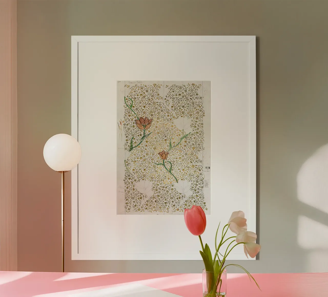 Tulipano da giardino William Morris 1885 poster con telaio in plastica da Jam Poster