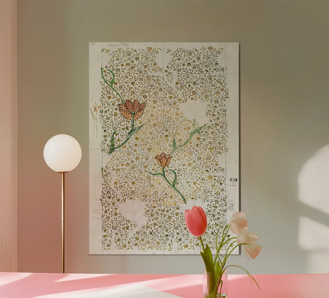 Tulipano da giardino William Morris 1885 poster con telaio in plastica da Jam Poster