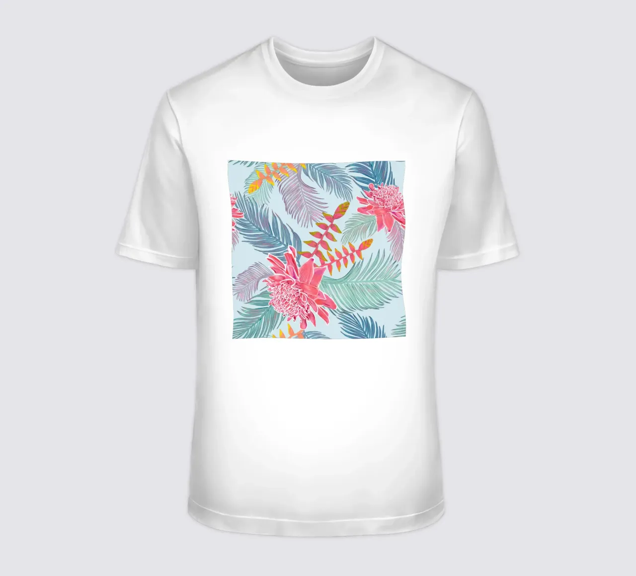 Fiori di zenzero e foglie di palma t-shirt da gulsengunel