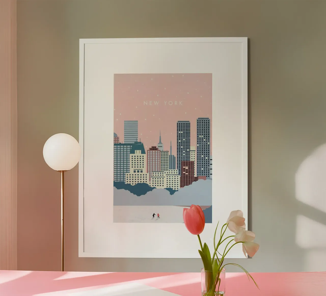 New York Winter poster con telaio in plastica da Katinka Reinke