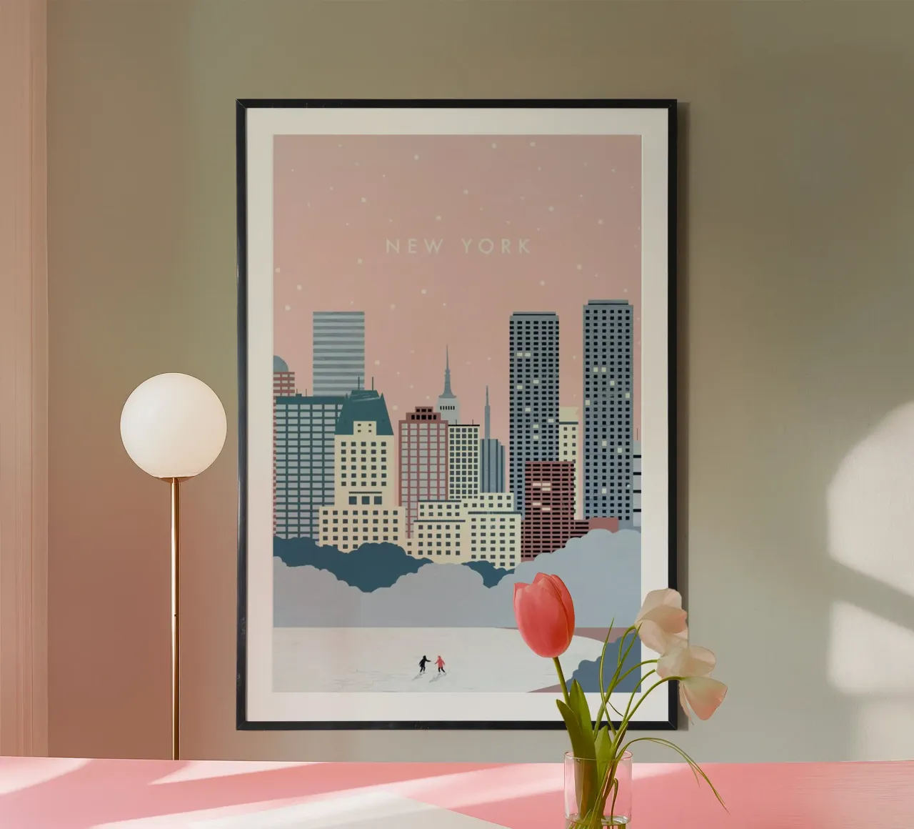 New York Winter poster con telaio in plastica da Katinka Reinke