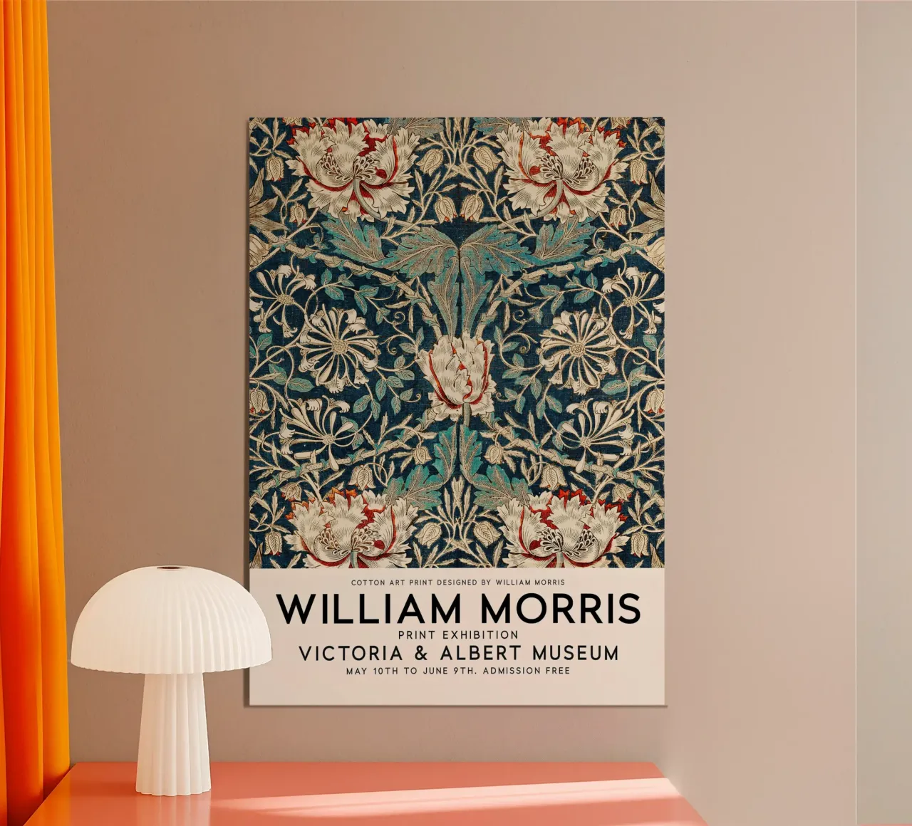 William Morris Caprifoglio botanico alluminio dibond da Jam Poster