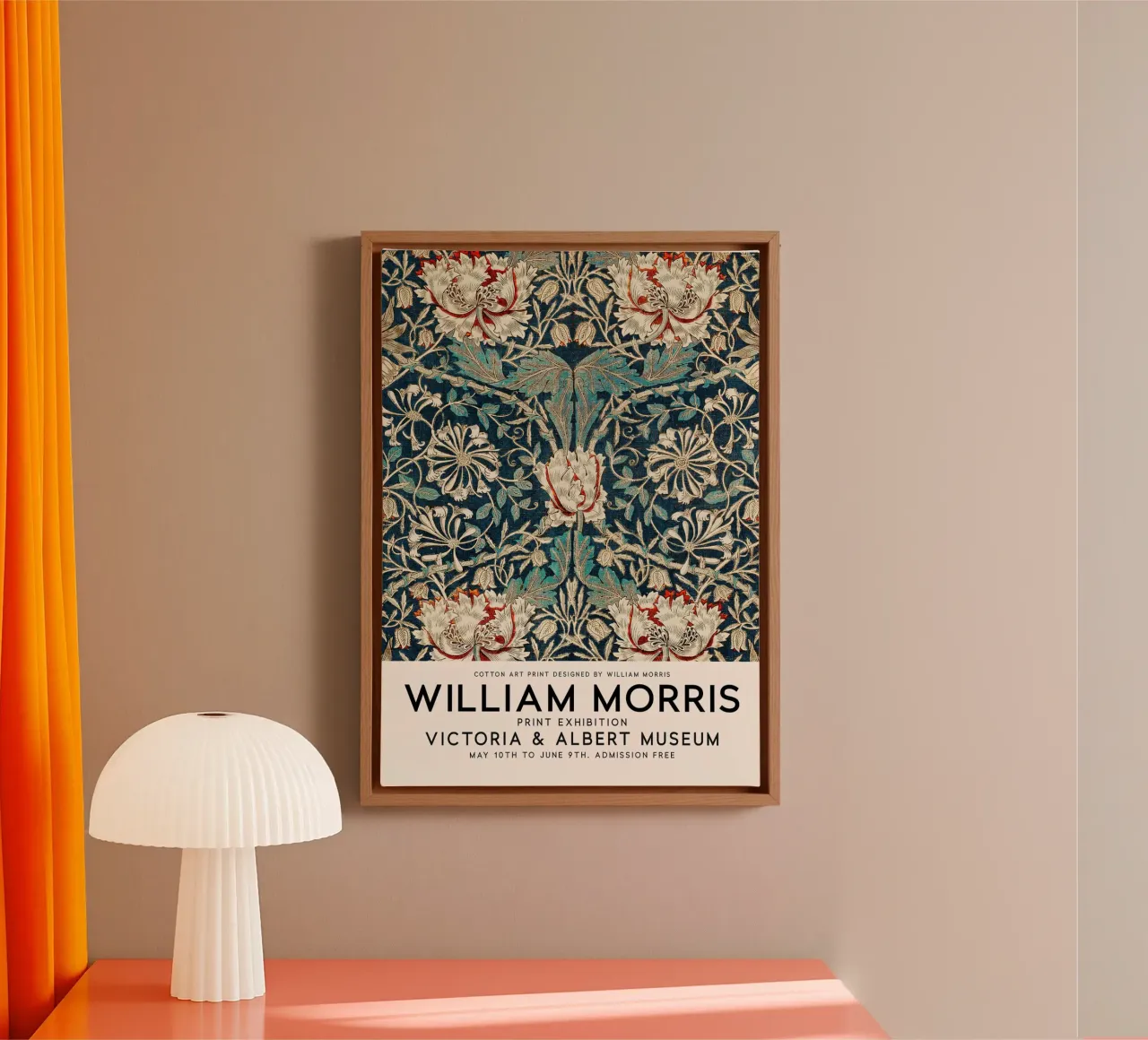 William Morris Caprifoglio botanico tela con Cornice a cassetta da Jam Poster