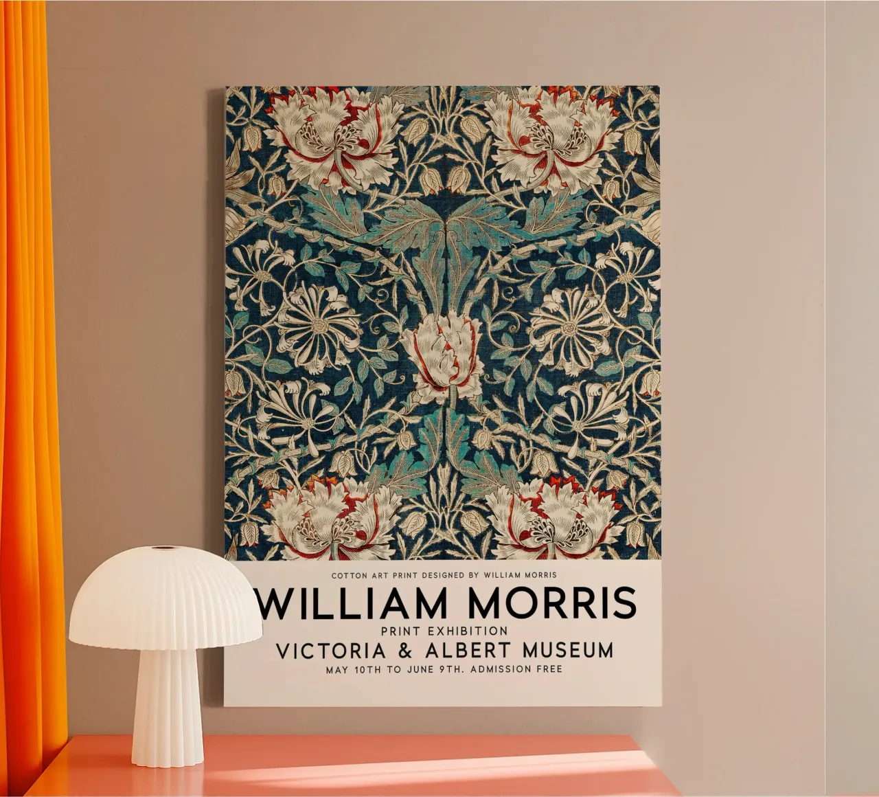 William Morris Caprifoglio botanico tela con Cornice a cassetta da Jam Poster