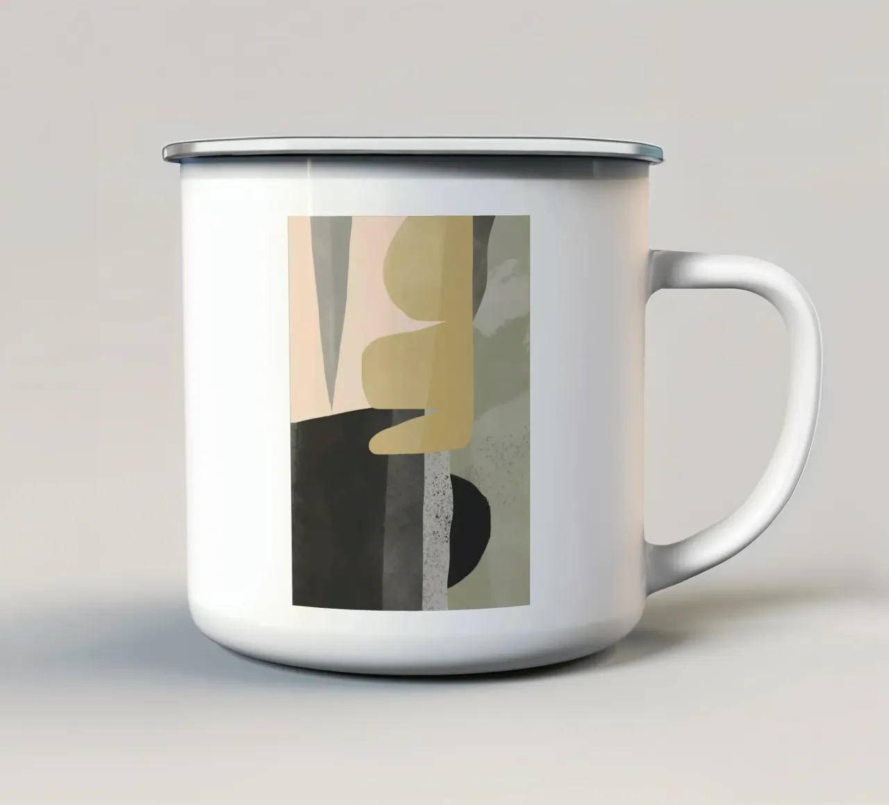 Texturierte große abstrakte 05 Emaille Tasse von Little Dean