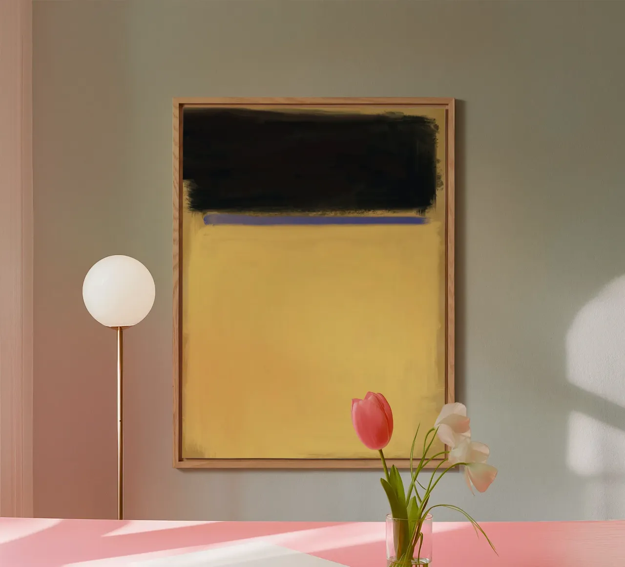 Big yellow abstract alu-dibond by Little Dean