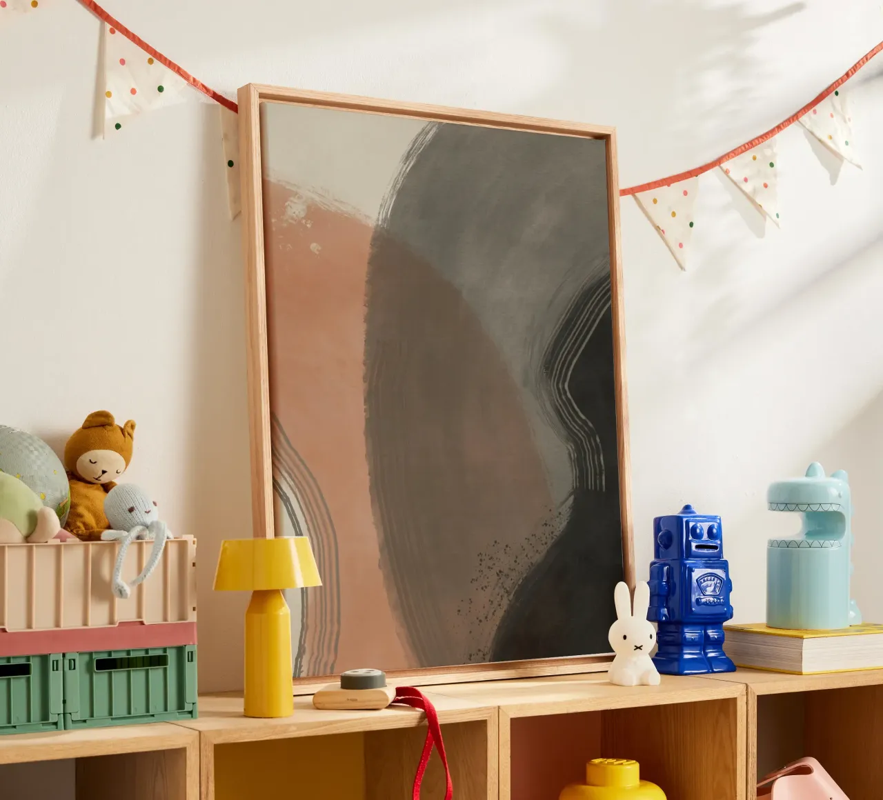 Grote abstracte overlay canvas met Baklijst van Little Dean