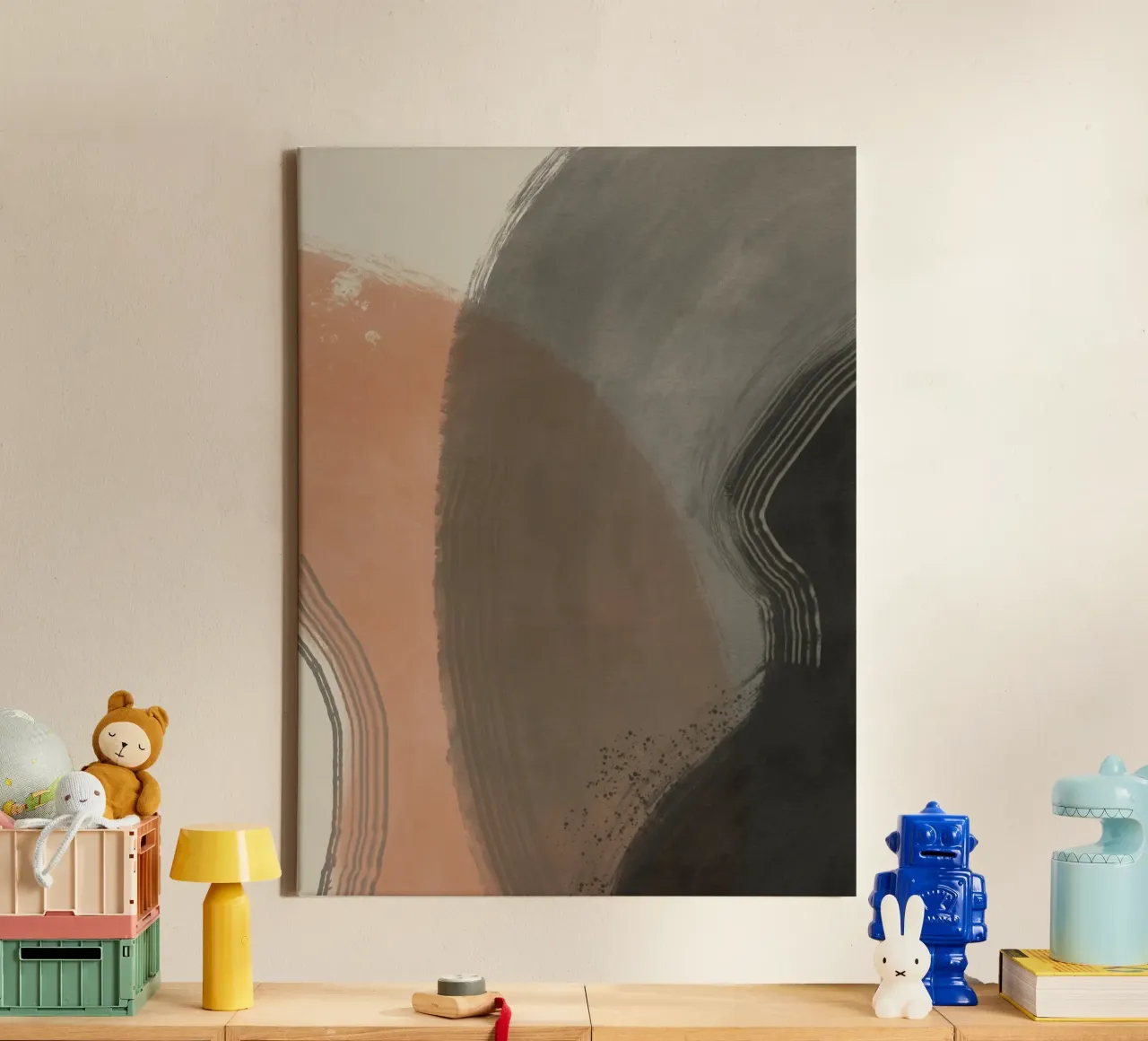 Grande sovrapposizione astratta tela con Cornice a cassetta da Little Dean