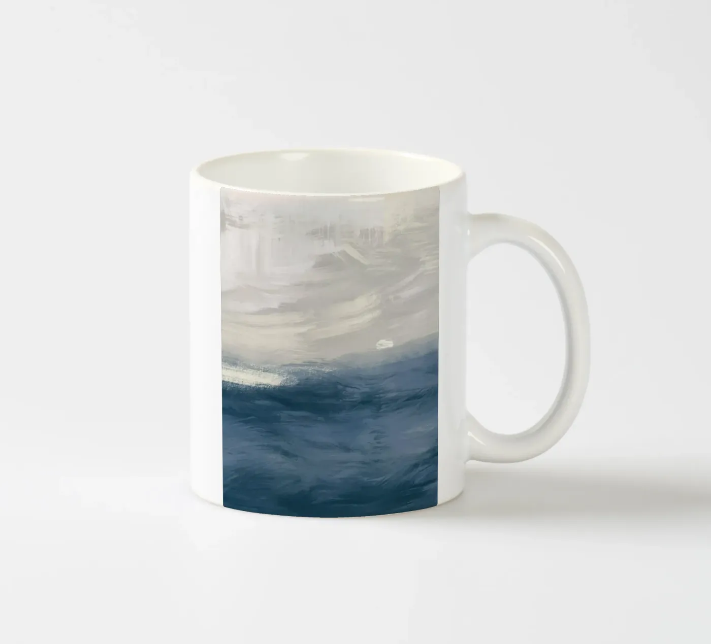 Ocean abstract ceramic mug by Little Dean