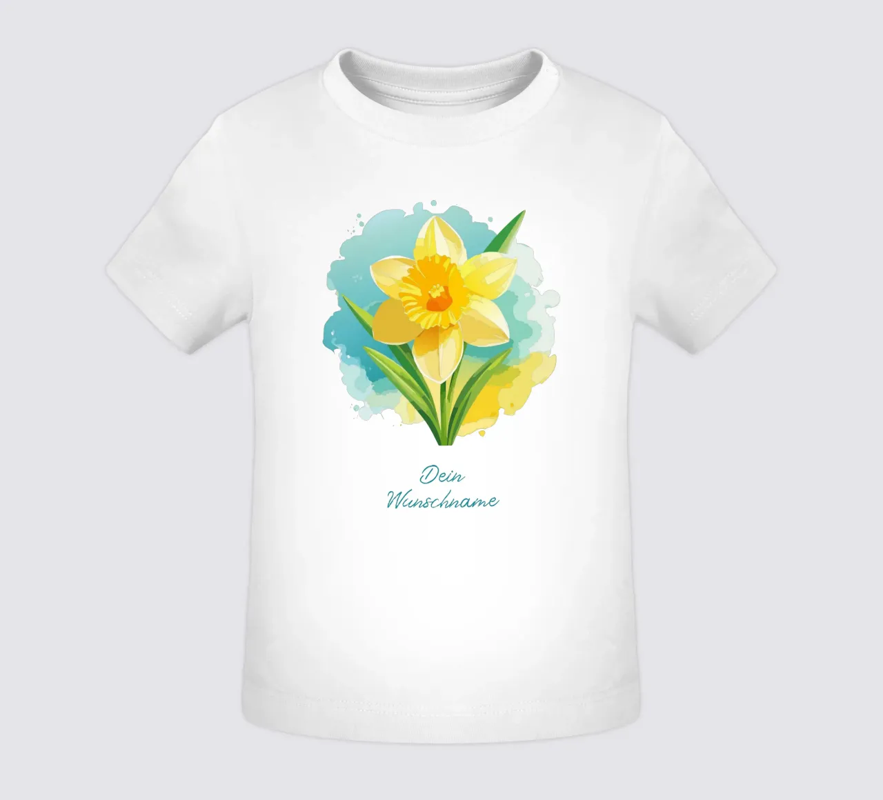 Narciso con un nome - fiore di nascita di marzo pieno di freschezza maglietta neonato da Geburtsblume
