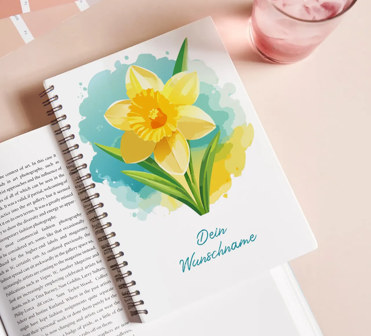 Narciso con un nome - fiore di nascita di marzo pieno di freschezza diario ad anelli da Geburtsblume