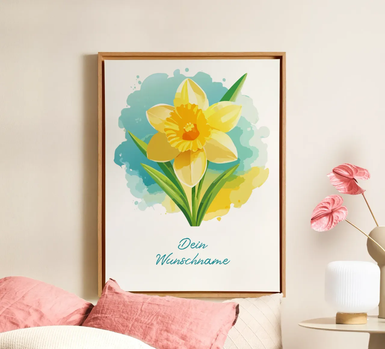 Narciso con un nome - fiore di nascita di marzo pieno di freschezza tela da Geburtsblume